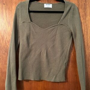 Old Navy Khaki Ribbed Knit Top